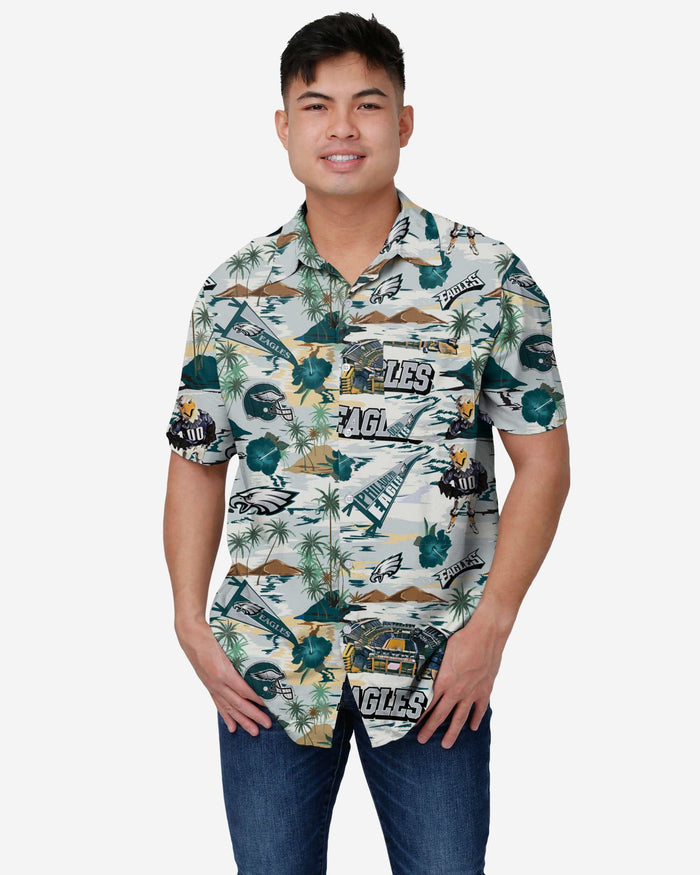 Philadelphia Eagles Thematic Stadium Print Button Up Shirt FOCO S - FOCO.com