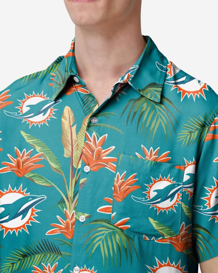 Miami Dolphins Victory Vacay Button Up Shirt FOCO - FOCO.com
