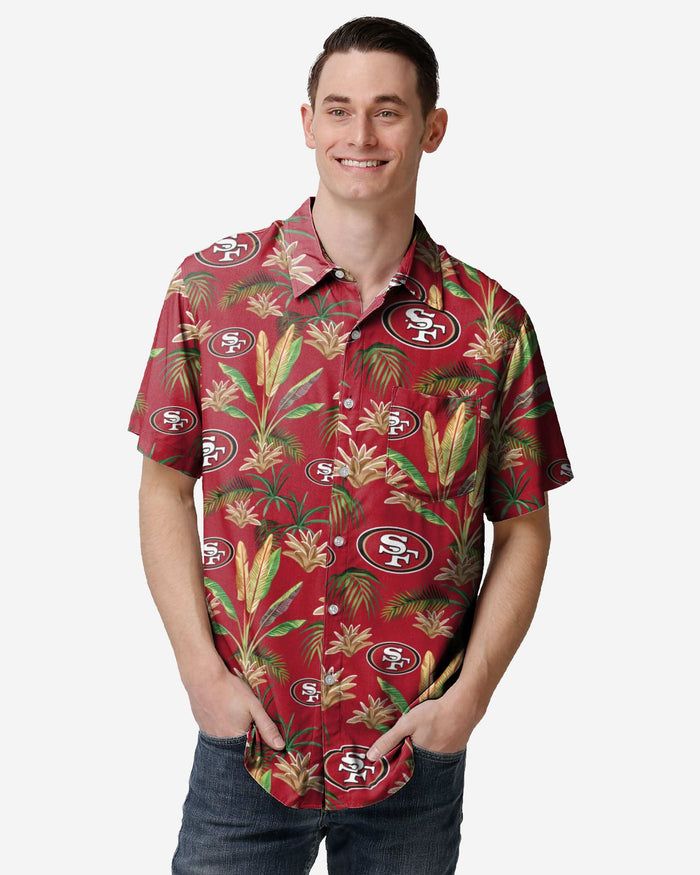 San Francisco 49ers Victory Vacay Button Up Shirt FOCO S - FOCO.com