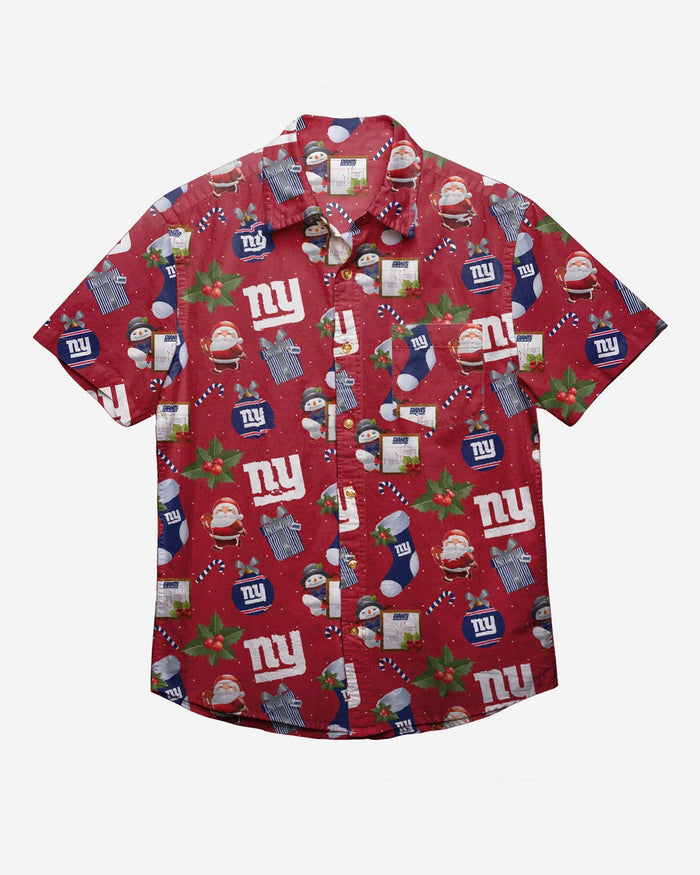 New York Giants Christmas Explosion Button Up Shirt FOCO - FOCO.com