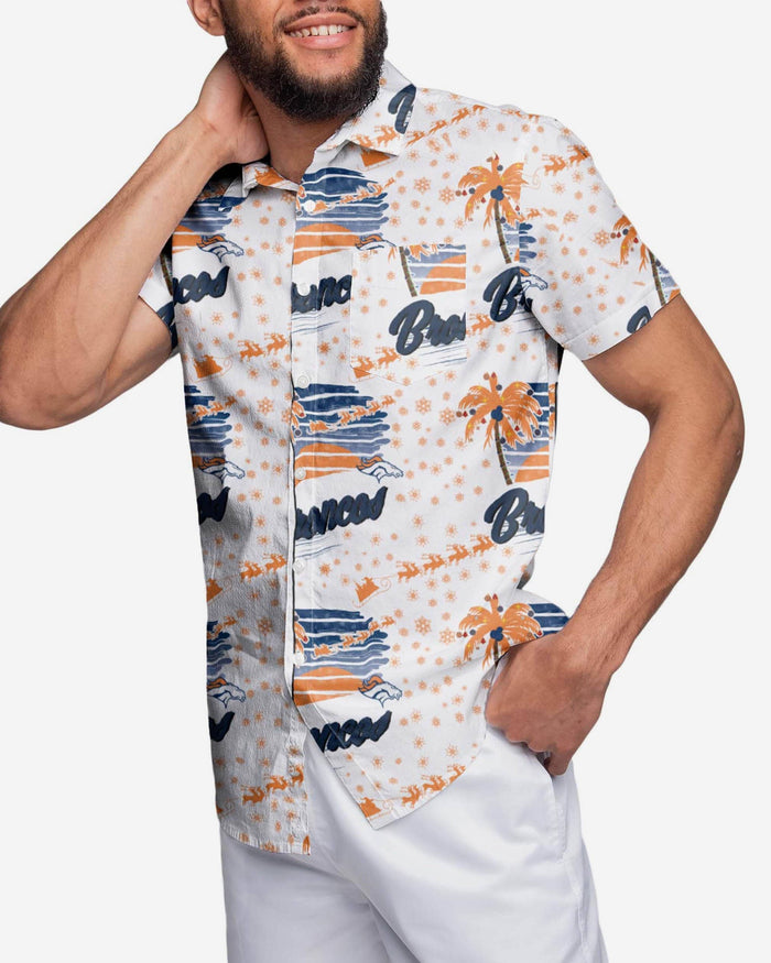 Denver Broncos Winter Tropical Button Up Shirt FOCO S - FOCO.com