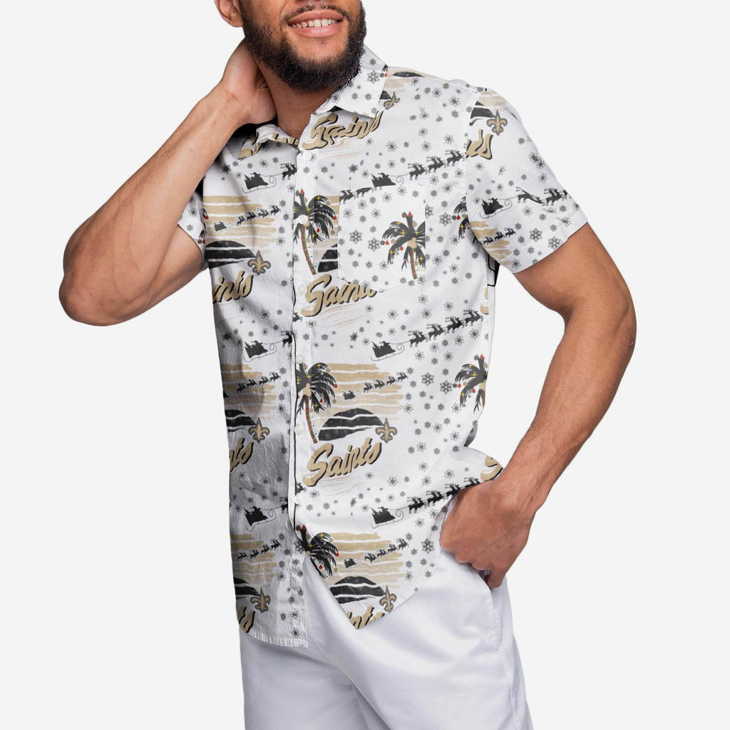 New Orleans Saints Winter Tropical Button Up Shirt FOCO S - FOCO.com