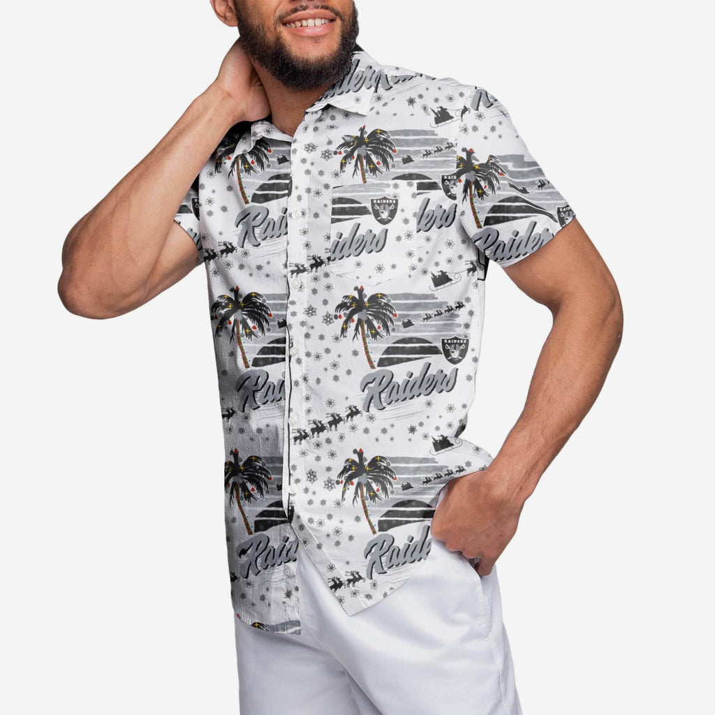 Las Vegas Raiders Winter Tropical Button Up Shirt FOCO M - FOCO.com