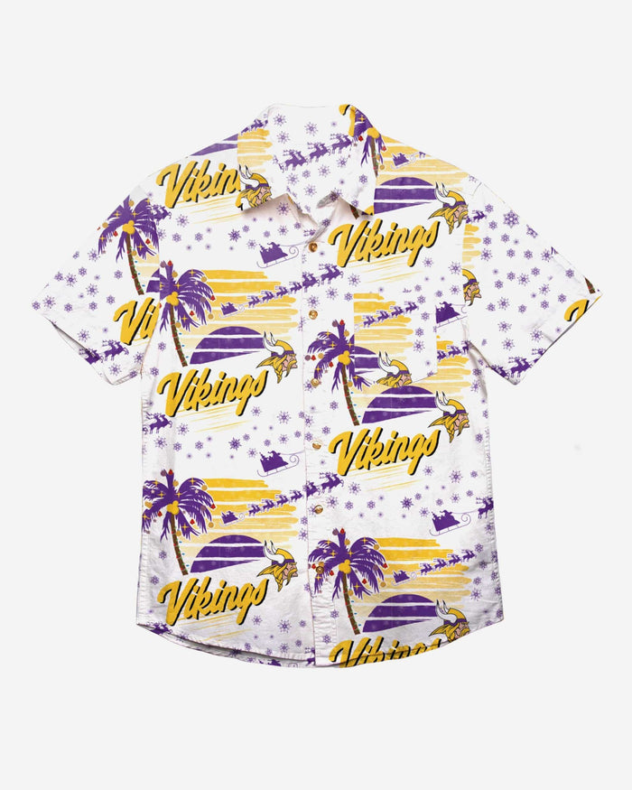 Minnesota Vikings Winter Tropical Button Up Shirt FOCO - FOCO.com