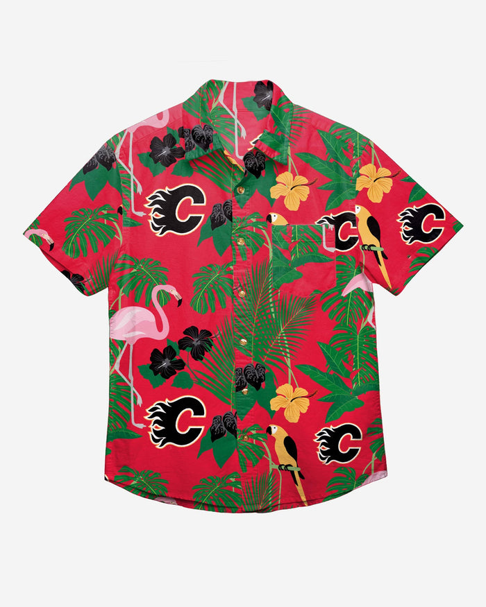 Calgary Flames Floral Button Up Shirt FOCO - FOCO.com