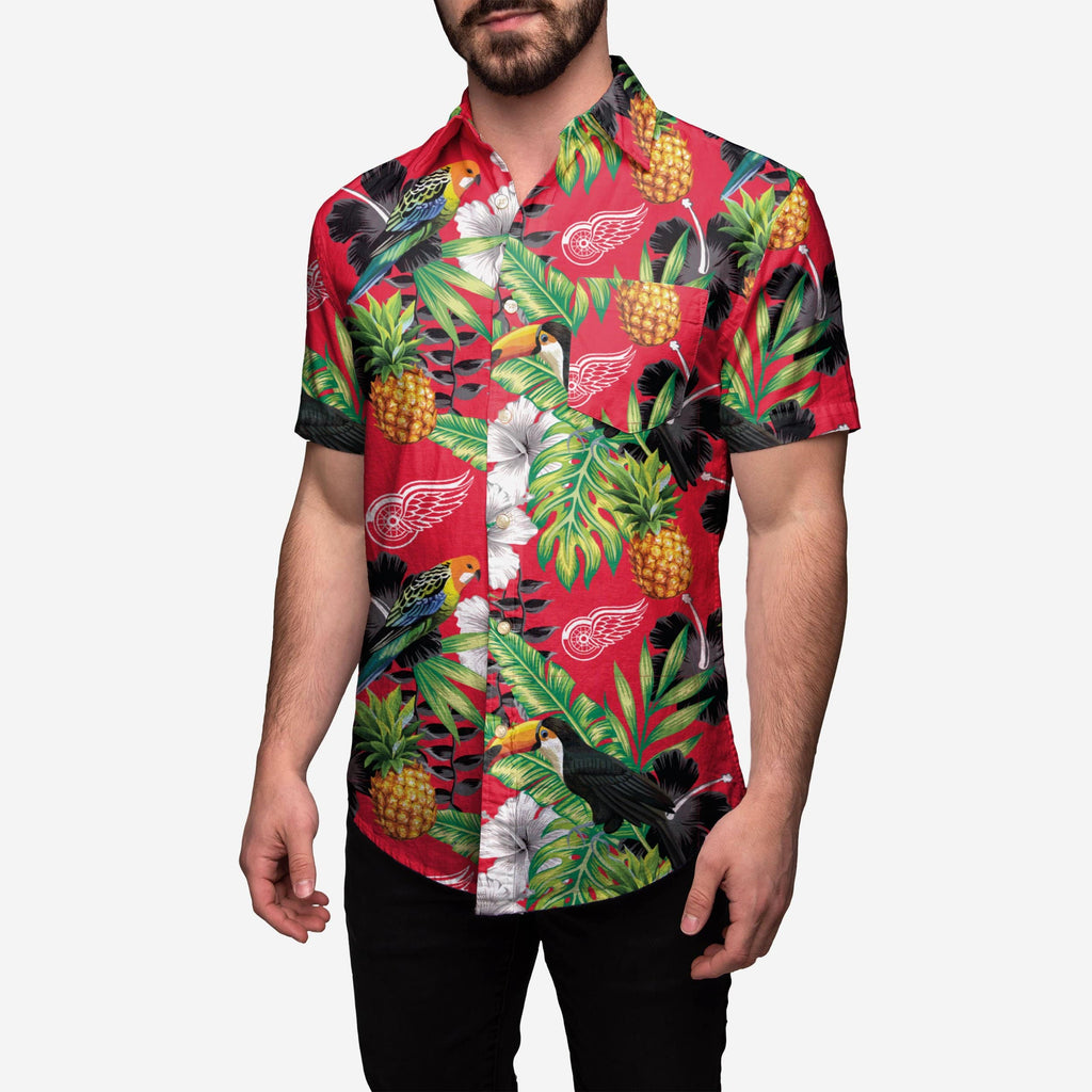 Detroit Red Wings Floral Button Up Shirt FOCO S - FOCO.com