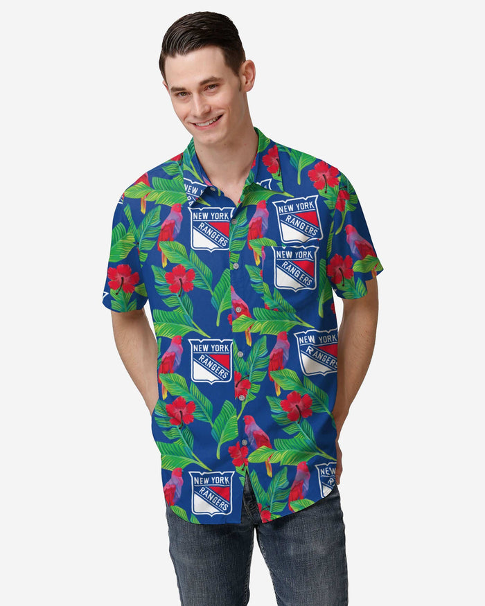 New York Rangers Floral Button Up Shirt FOCO S - FOCO.com