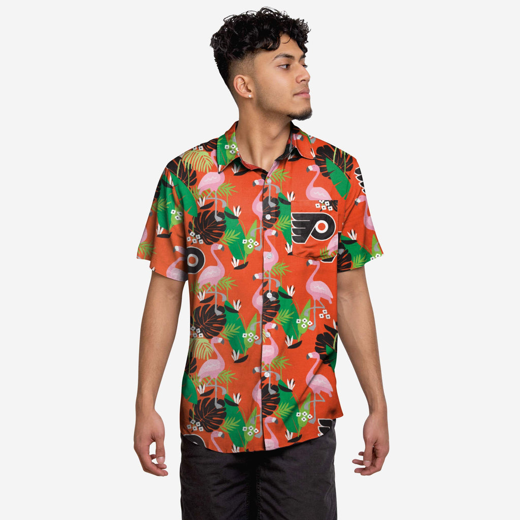 Philadelphia Flyers Floral Button Up Shirt FOCO S - FOCO.com