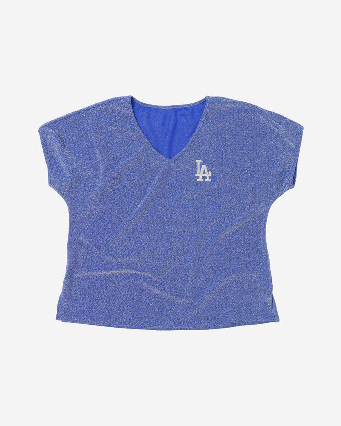 Los Angeles Dodgers Womens Gametime Glitter V-Neck T-Shirt FOCO - FOCO.com
