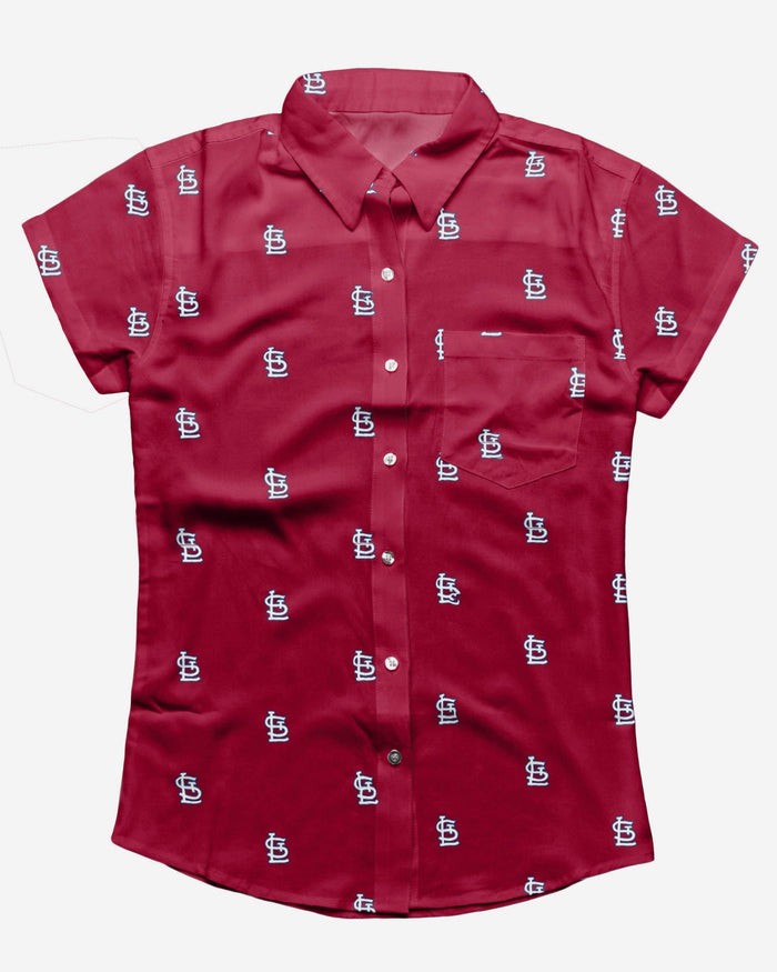 St Louis Cardinals Logo Blast Womens Button Up Shirt FOCO - FOCO.com