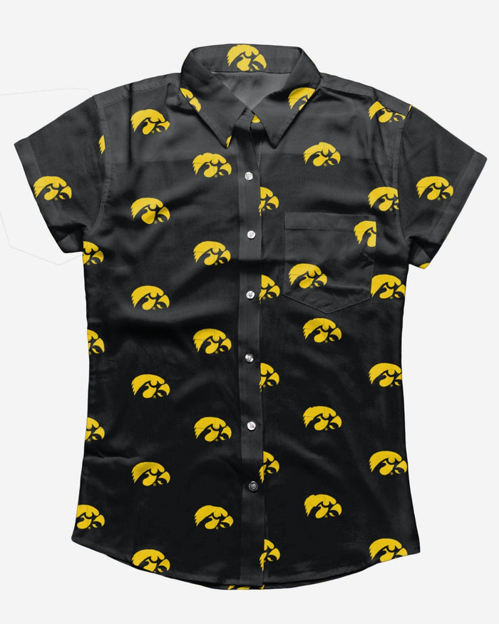 Iowa Hawkeyes Logo Blast Womens Button Up Shirt FOCO - FOCO.com