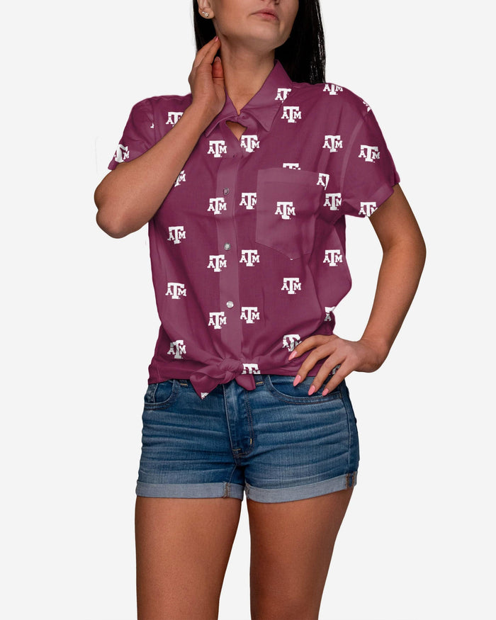 Texas A&M Aggies Logo Blast Womens Button Up Shirt FOCO S - FOCO.com