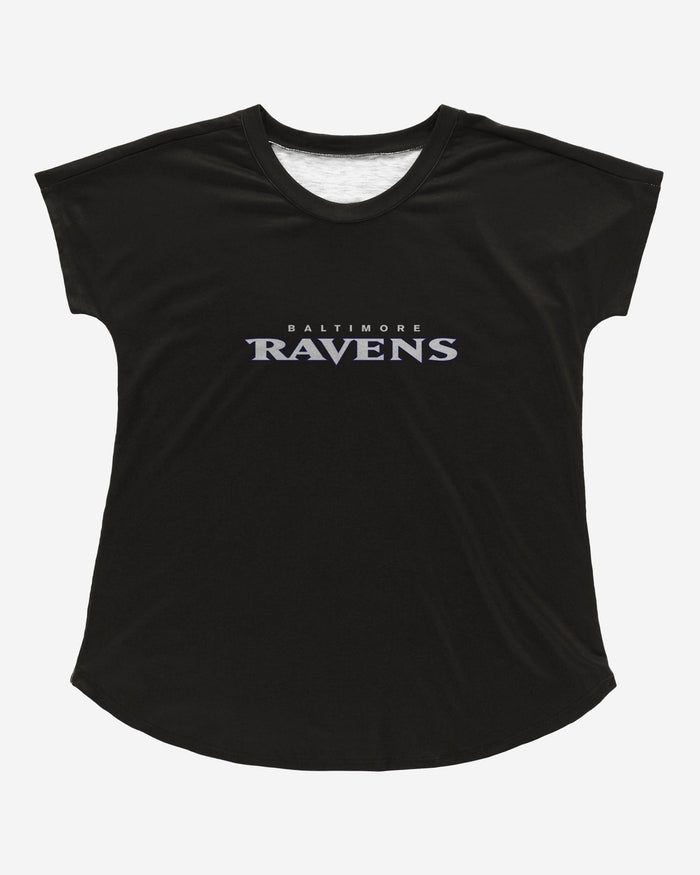 Baltimore Ravens Womens Wordmark Black Tunic Top FOCO - FOCO.com