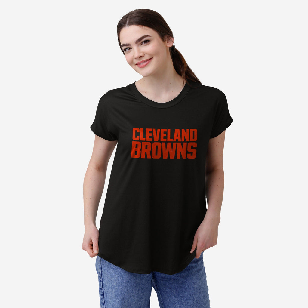 Cleveland Browns Womens Wordmark Black Tunic Top FOCO S - FOCO.com