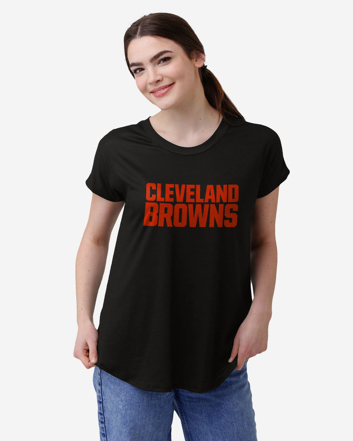 Cleveland Browns Womens Wordmark Black Tunic Top FOCO S - FOCO.com