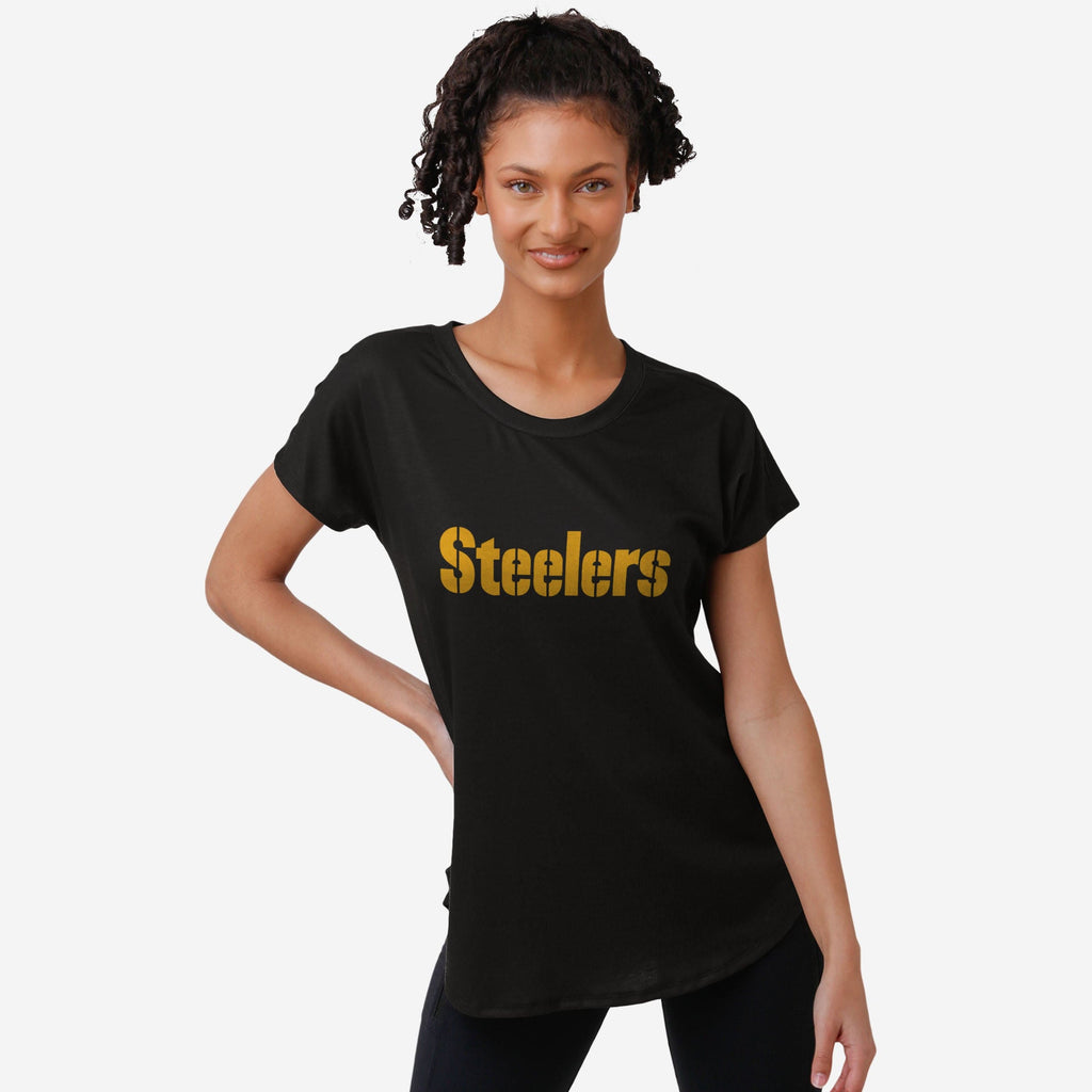 Pittsburgh Steelers Womens Wordmark Black Tunic Top FOCO S - FOCO.com
