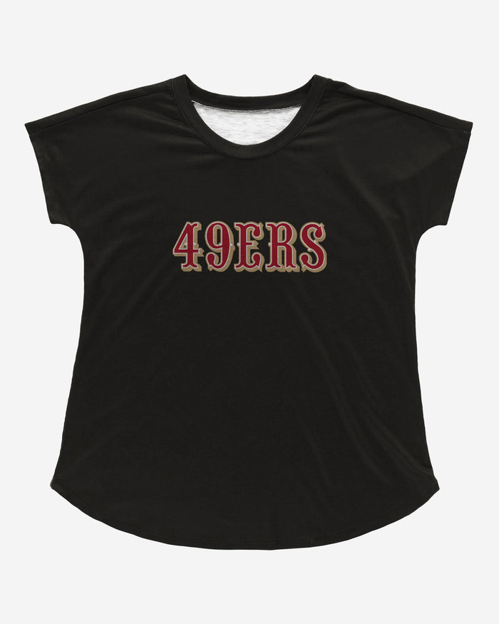 San Francisco 49ers Womens Wordmark Black Tunic Top FOCO - FOCO.com