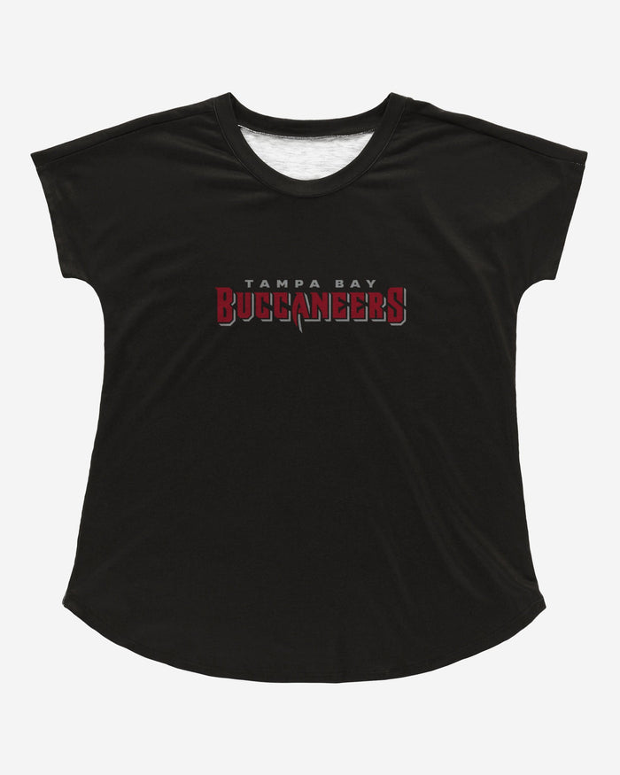 Tampa Bay Buccaneers Womens Wordmark Black Tunic Top FOCO - FOCO.com
