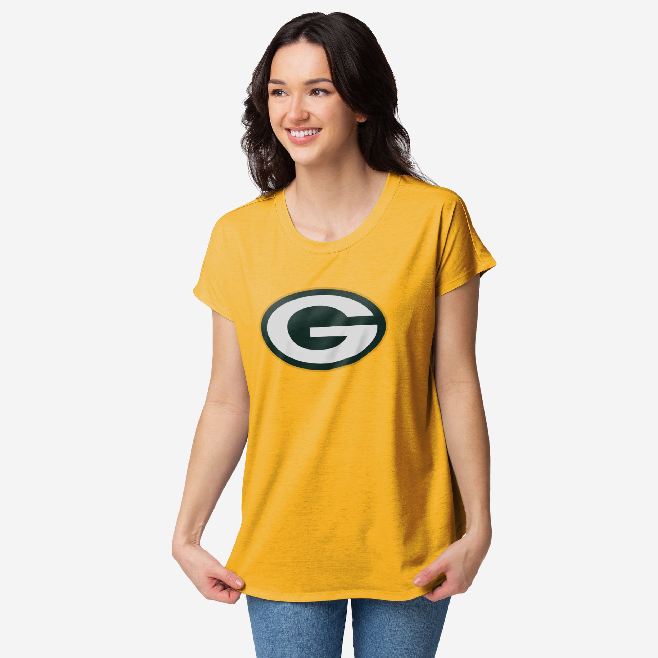 FOCO Womens NFL Team Logo Ladies Fashion Tunic Top Shirt, Big Logo, Large US