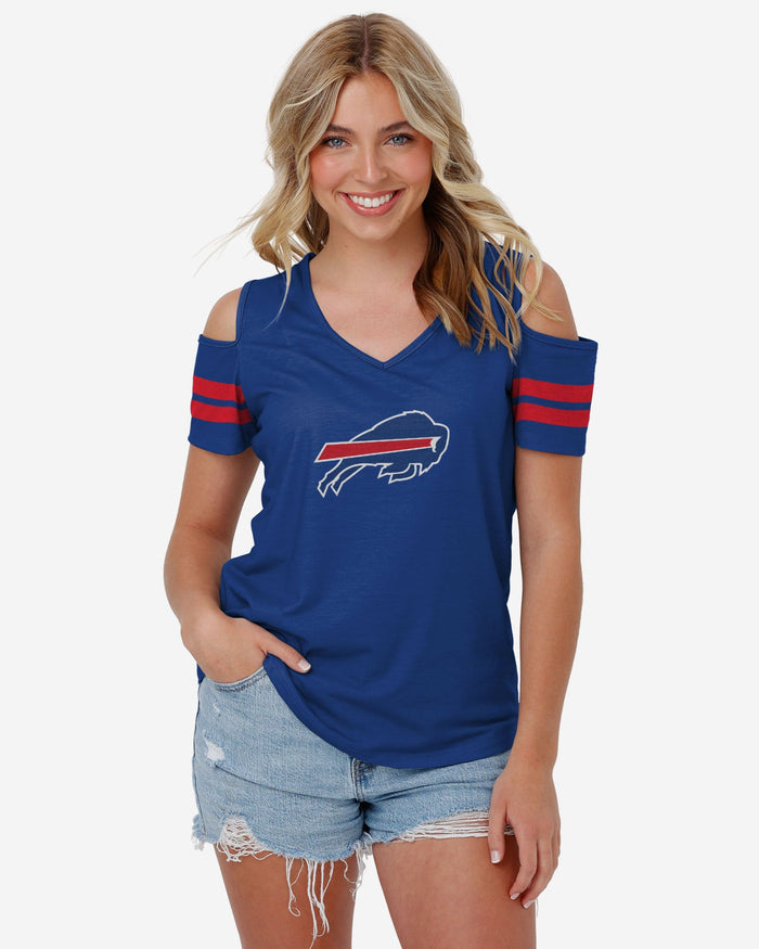 Buffalo Bills Womens Cold Shoulder T-Shirt FOCO S - FOCO.com