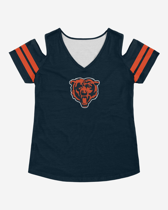 Chicago Bears Womens Cold Shoulder T-Shirt FOCO - FOCO.com