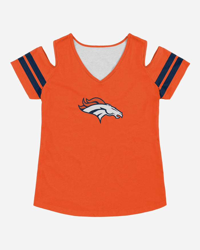 Denver Broncos Womens Cold Shoulder T-Shirt FOCO - FOCO.com
