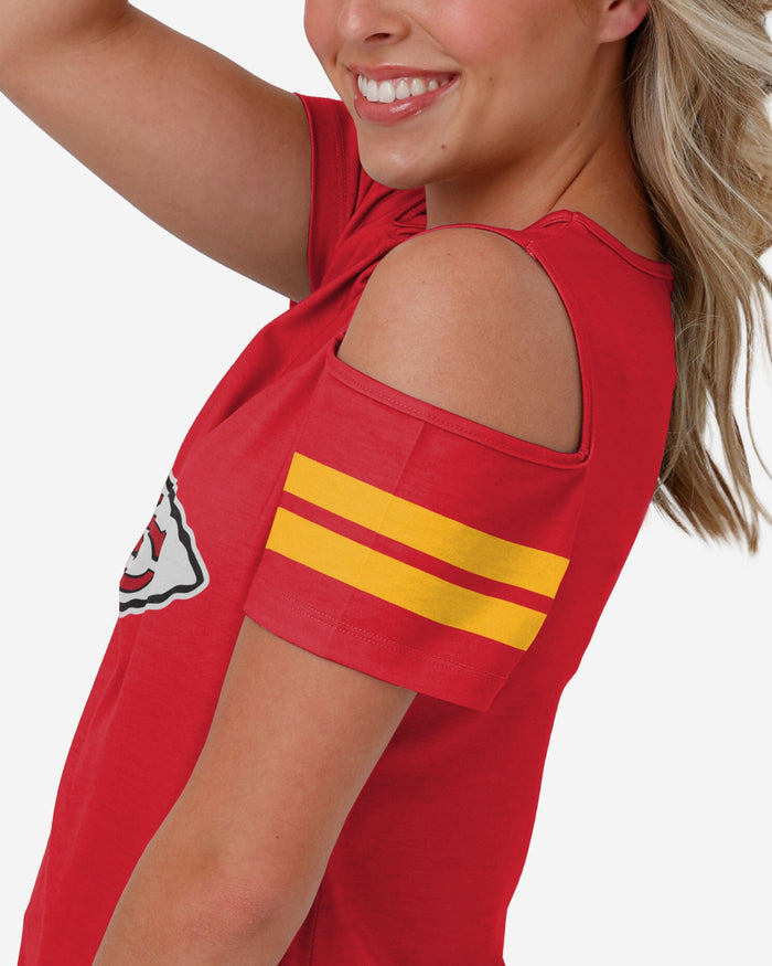 Kansas City Chiefs Womens Cold Shoulder T-Shirt FOCO - FOCO.com