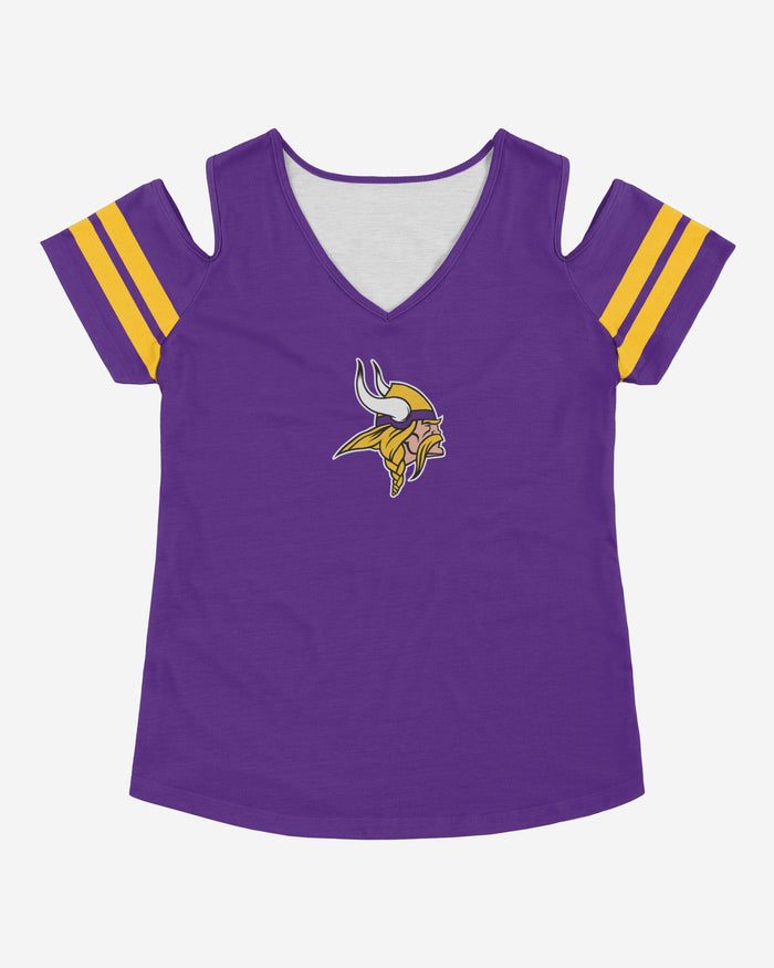 Minnesota Vikings Womens Cold Shoulder T-Shirt FOCO - FOCO.com