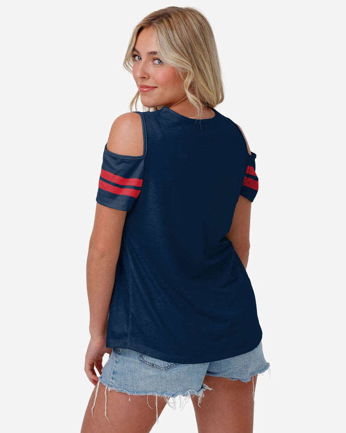 New England Patriots Womens Cold Shoulder T-Shirt FOCO - FOCO.com
