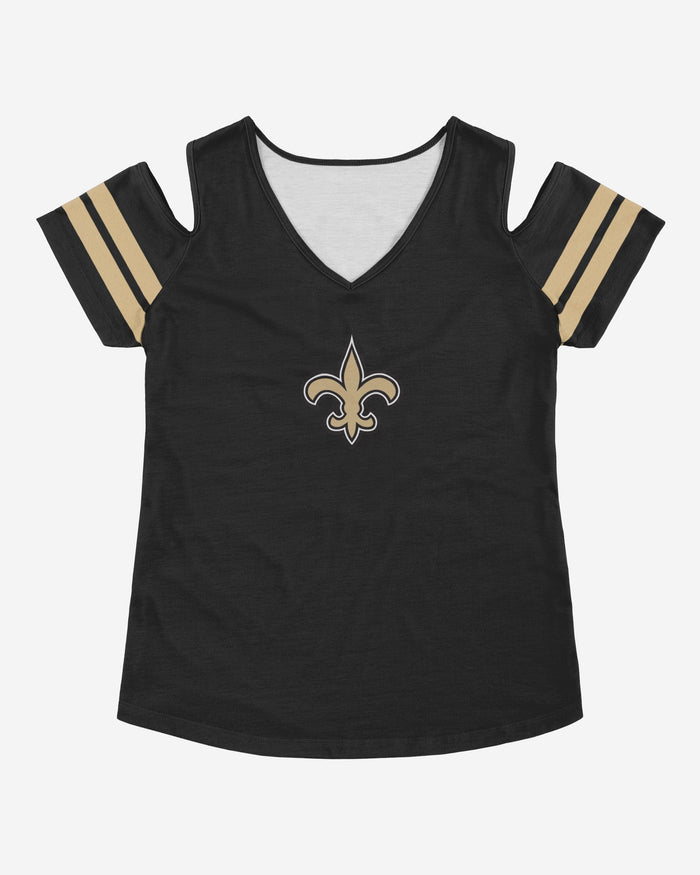 New Orleans Saints Womens Cold Shoulder T-Shirt FOCO - FOCO.com