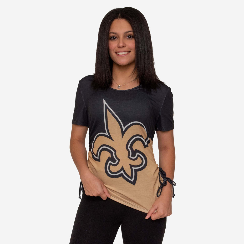 New Orleans Saints Womens Ruched Replay Short Sleeve Top FOCO S - FOCO.com