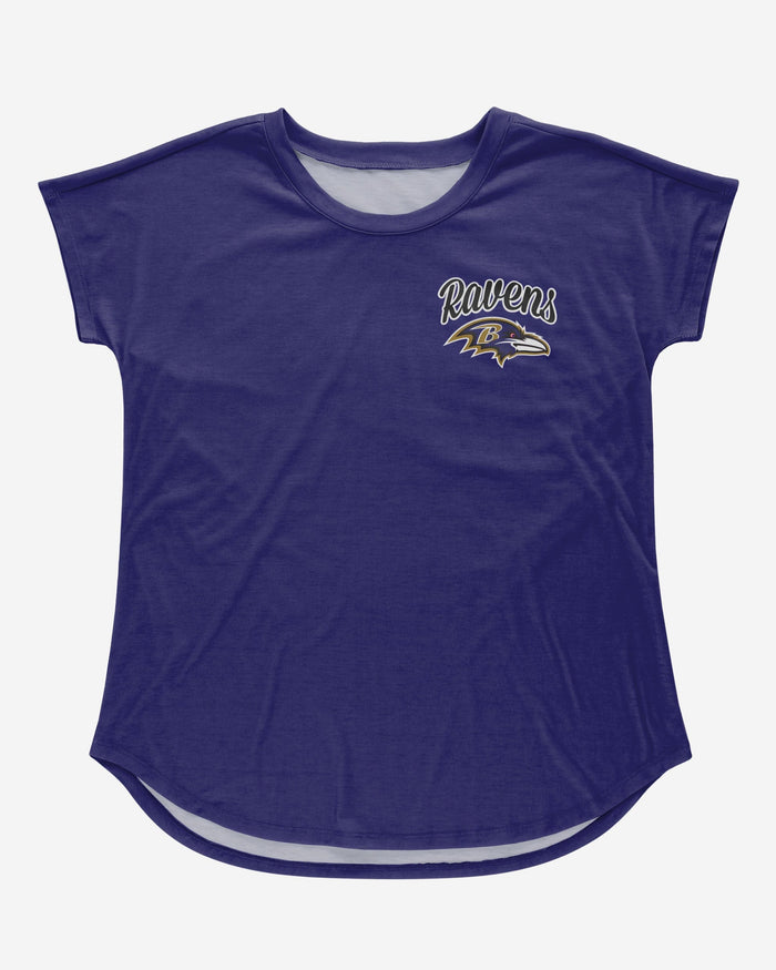Baltimore Ravens Womens Script Wordmark Tunic Top FOCO - FOCO.com