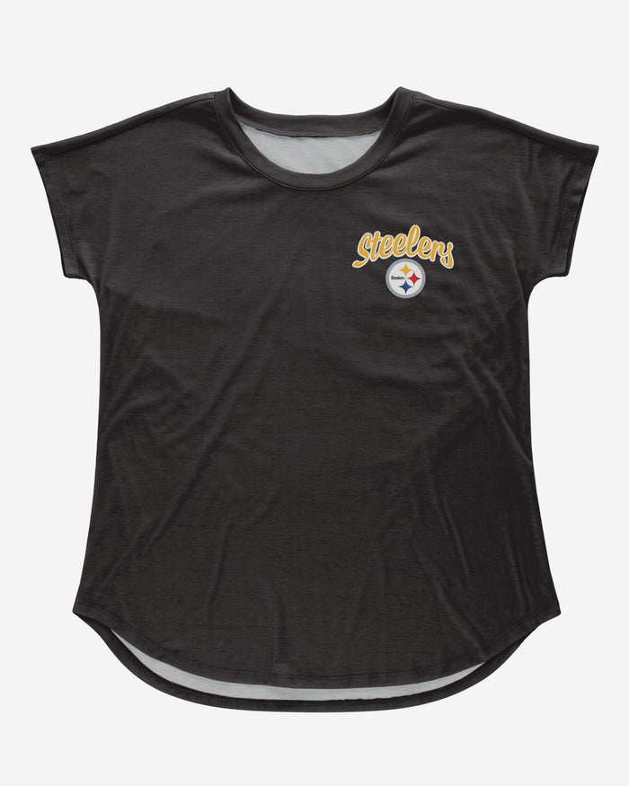 Pittsburgh Steelers Womens Script Wordmark Tunic Top FOCO - FOCO.com