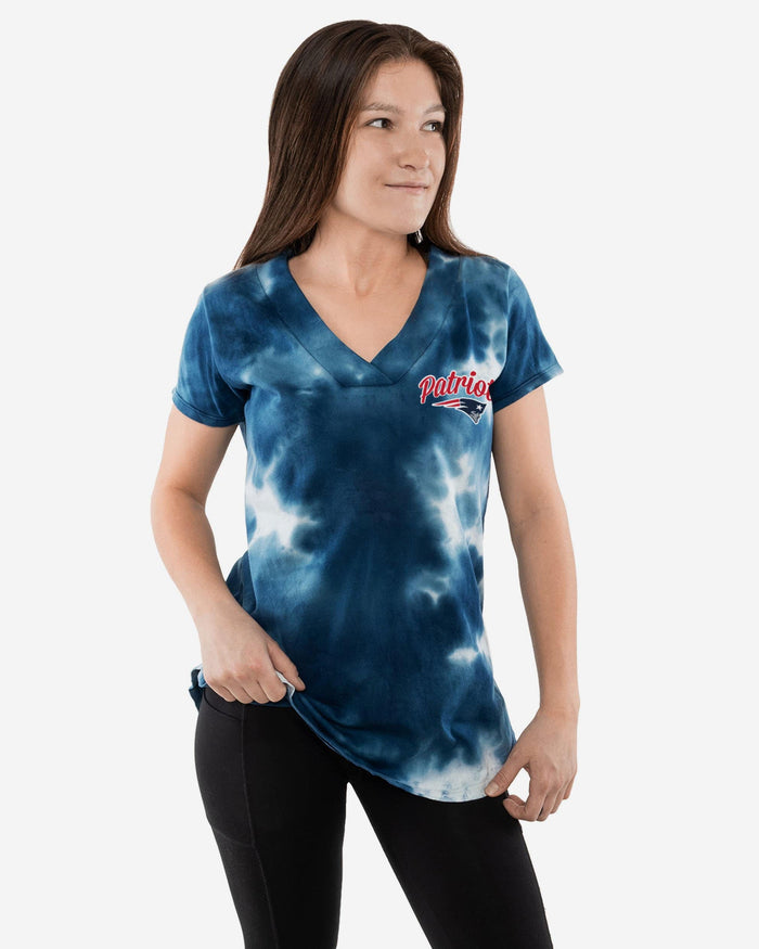 New England Patriots Womens Tie-Dye Rush Oversized T-Shirt FOCO S - FOCO.com