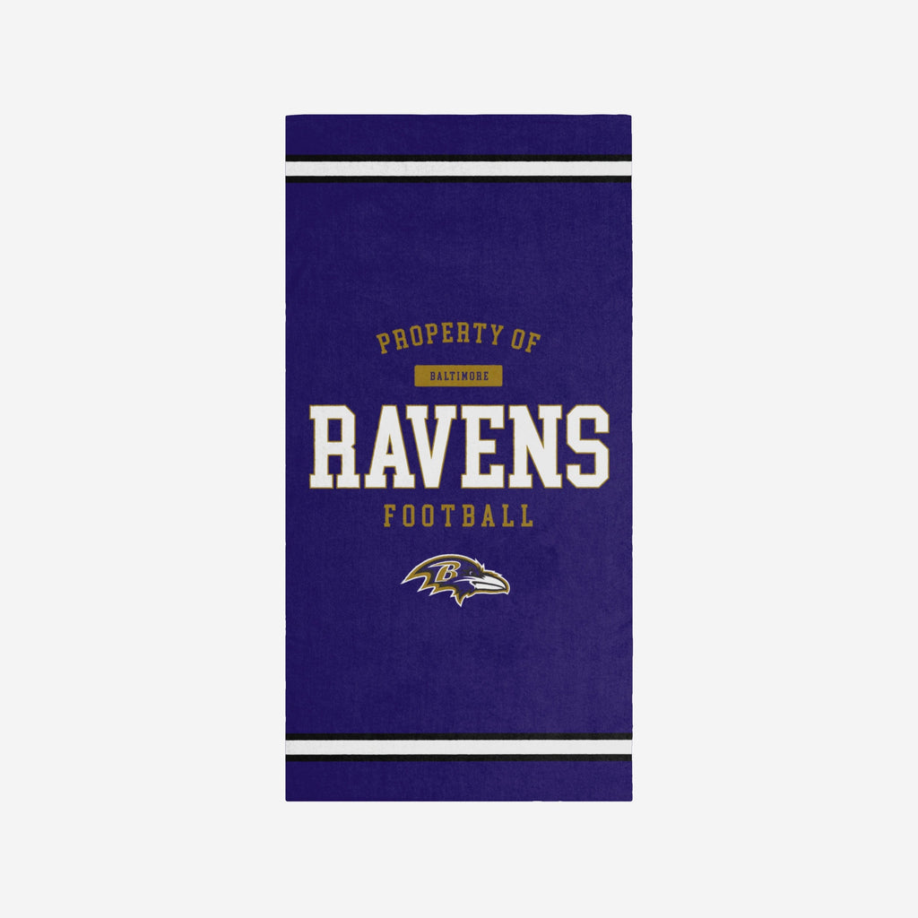 Baltimore Ravens Property Of Beach Towel FOCO - FOCO.com